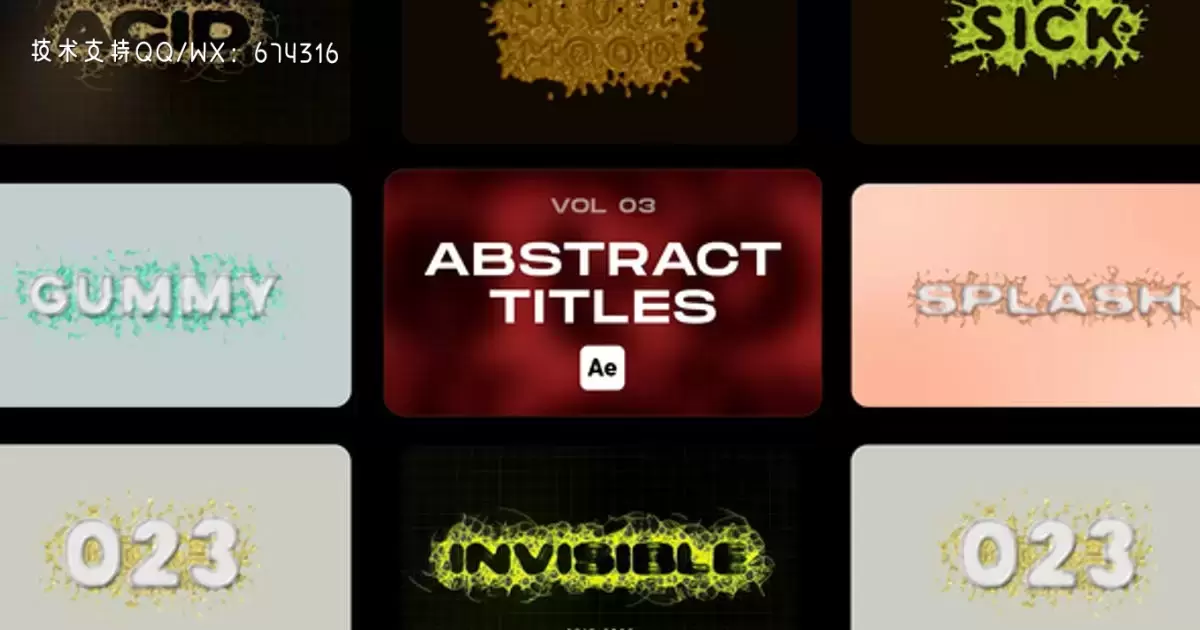 抽象标题第03卷文字动画AE视频模版Abstract Titles Vol 03