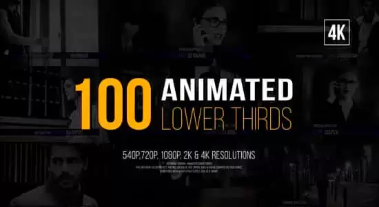 AE模板-100种现代独特文字标题字幕条动画 Animated Lower Thirds
