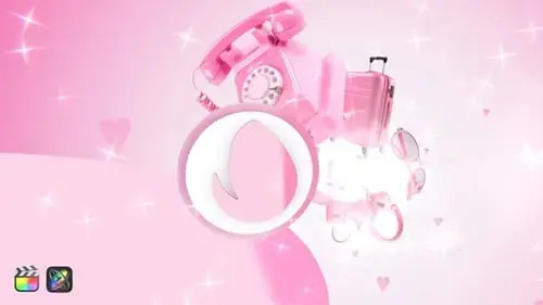 3D粉红色LOGO标志RevealFCPX模板