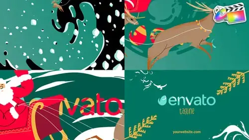 圣诞老年人的驯鹿圣诞节LOGO标志 | FCPX模板