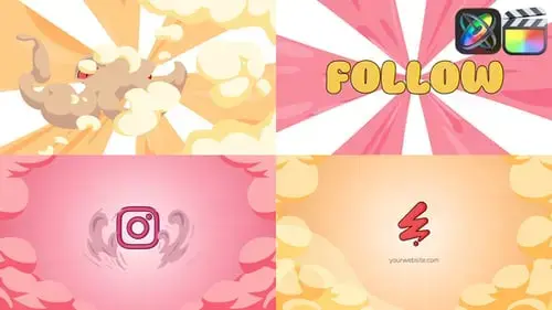 烟雾动漫云LOGO标志FCPX模板