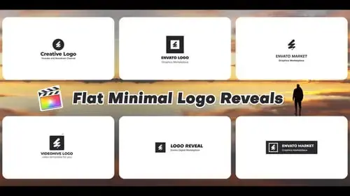 扁平化迷你动画徽标logo显示FCPX模板