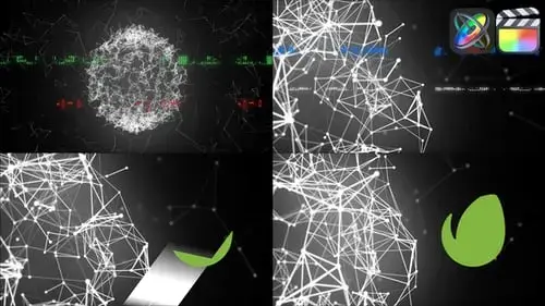 FCPX模板的技术粒子动画logo徽标