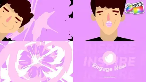 卡通动画男生吐泡泡糖logo标志FCPX模板 卡通动画男生吐泡泡糖logo标志FCPX模板