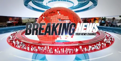 24广播新闻完整的电视素材套餐AE模板