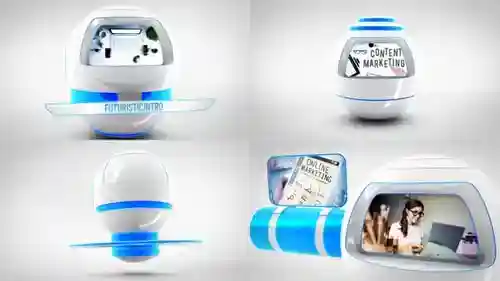 球体3d动画机器人展示照片AE视频