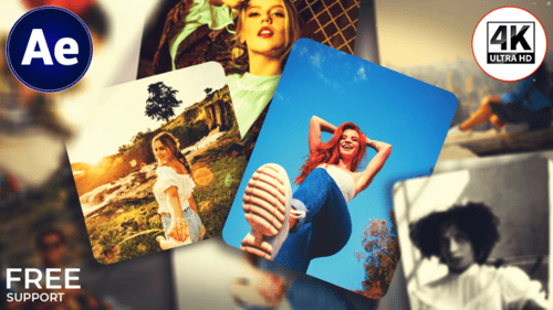 回忆幻灯片Photogalery周年纪念和生日AE视频