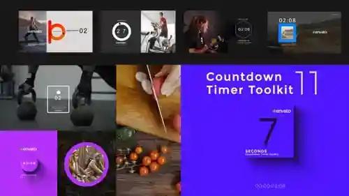 倒计时计时器工具包V11,元素英尺倒计时和数字时钟与达芬奇解决达芬奇模板兼容