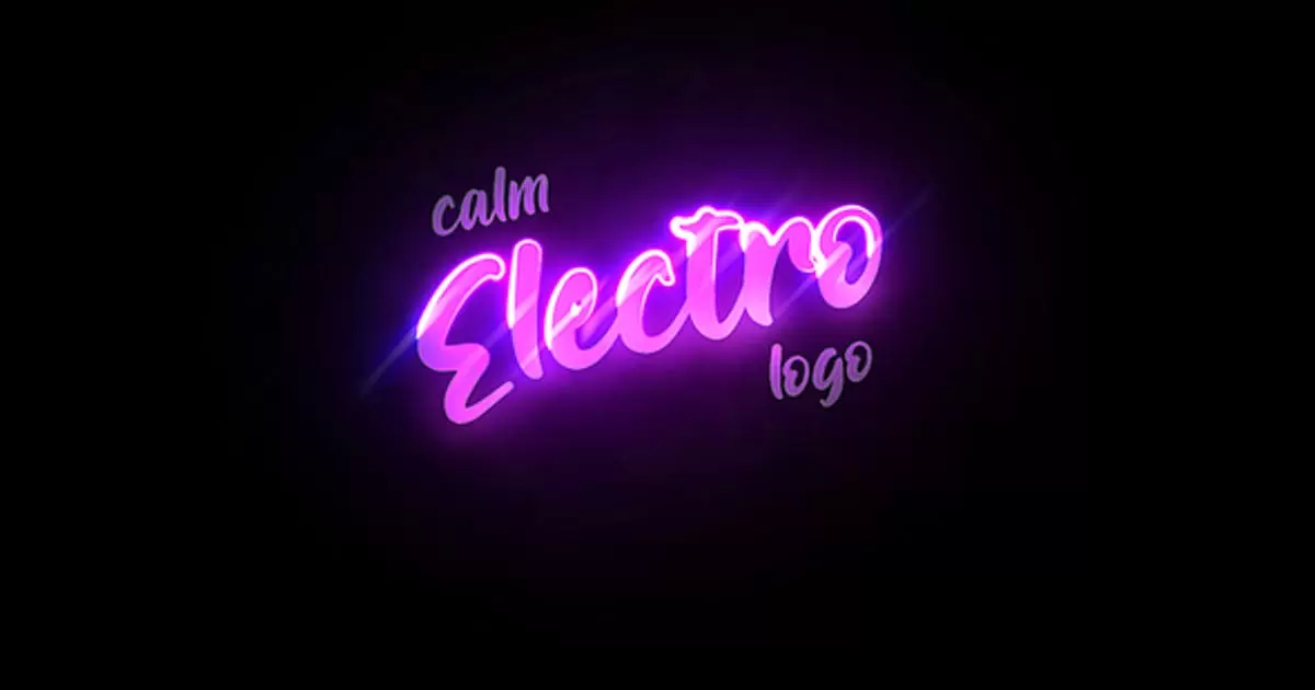 发光体电子logo标志AE模版Calm Electro Logo插图