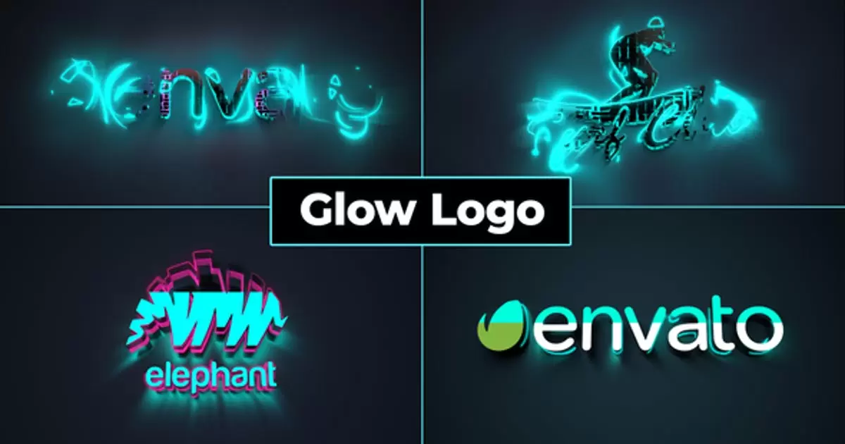 幽灵logo发光标志揭示AE模版Glow Logo Reveal插图