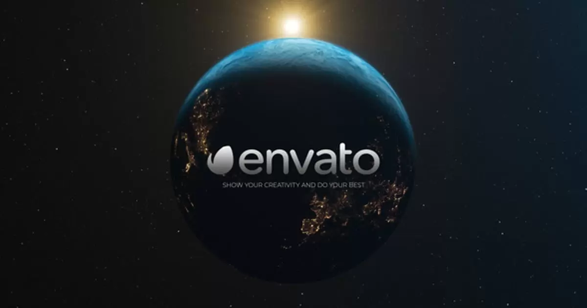 太空中的地球科幻电影logo片头AE模版Earth插图