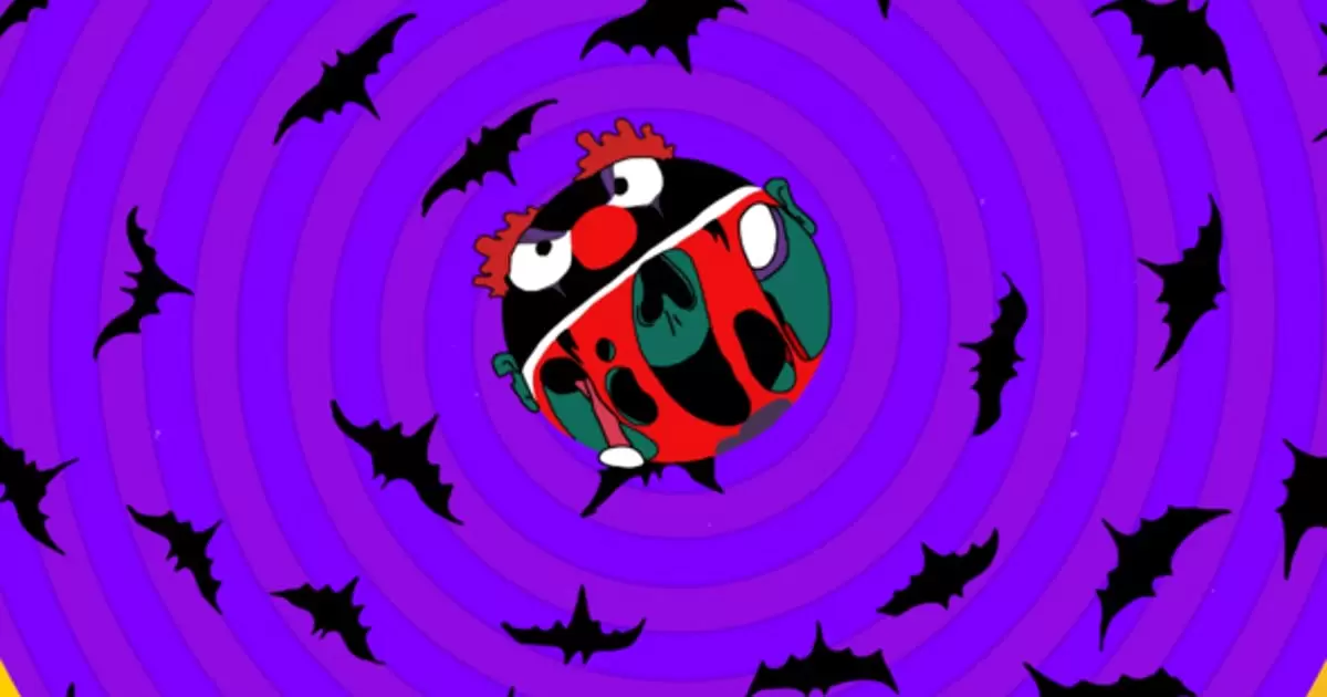 万圣节小蝙蝠卡通logo标志揭示AE模版Halloween Logo Reveal