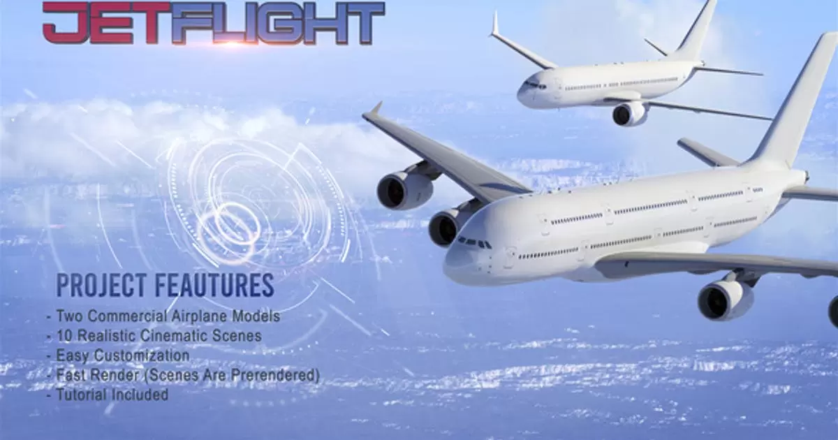 喷气飞行航空公司logo印制AE模版Jet Flight插图