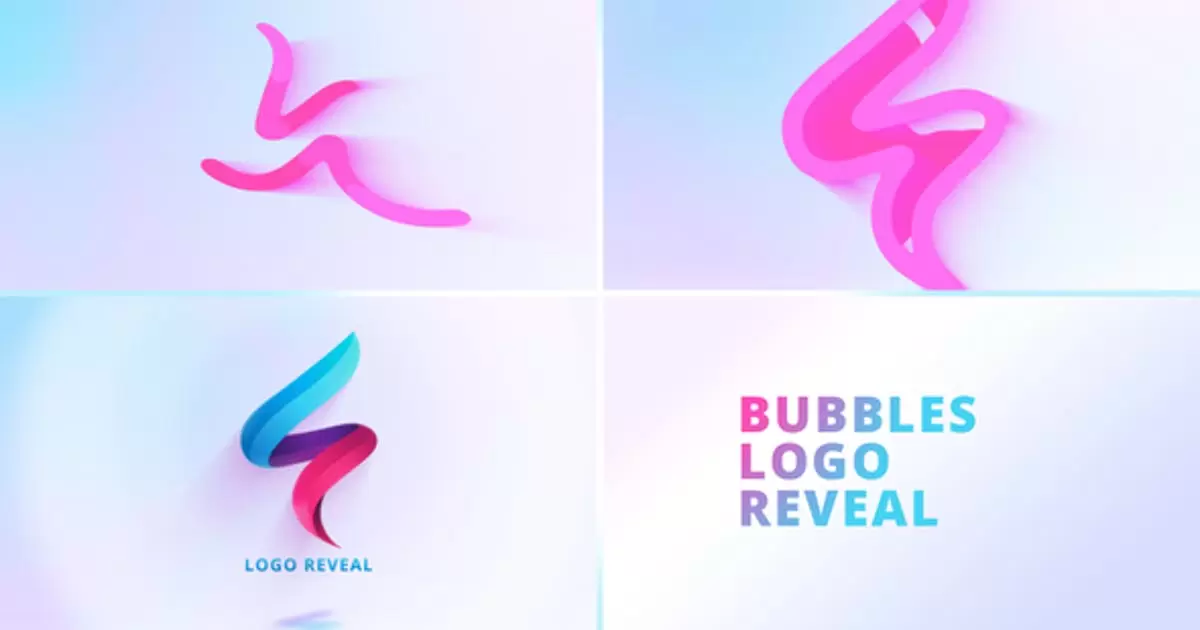 泡泡糖logo标志显露AE模版Bubble Gum Logo Reveal插图