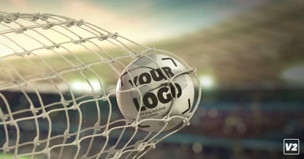 足球体育运动得分logo标志V2AE模版Soccer Scoring Logo Reveal Intro Opener V2插图