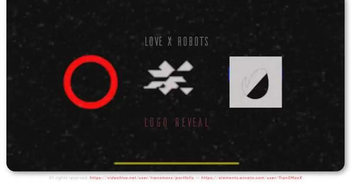 爱X与机器人节目logo片头标志揭晓AE模版Love X Robots Logo Reveal插图