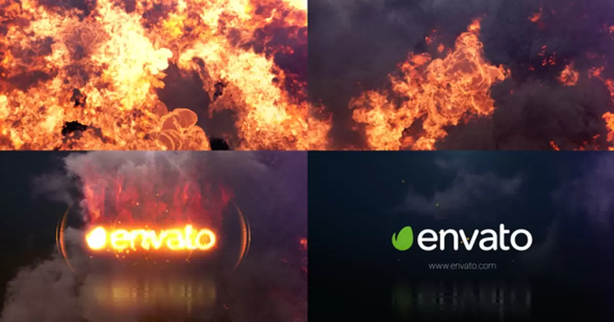 火灾火焰燃烧爆炸logo标志AE模版Fire Explode Logo Opener插图