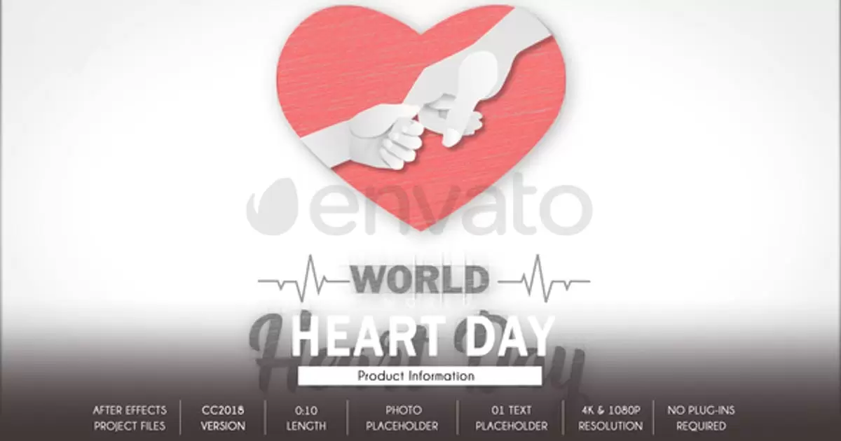 世界心脏病日心形logo标志AE模版World Heart Day插图