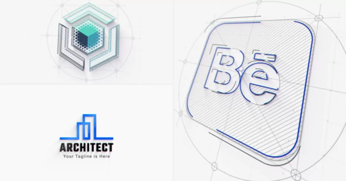 建筑师设计师创意logo标志揭示AE模版Architect Logo Reveal插图