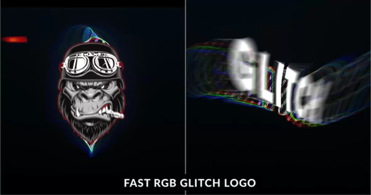 快速RGB故障logo标志介绍AE模版Fast RGB Glitch Logo Intro插图