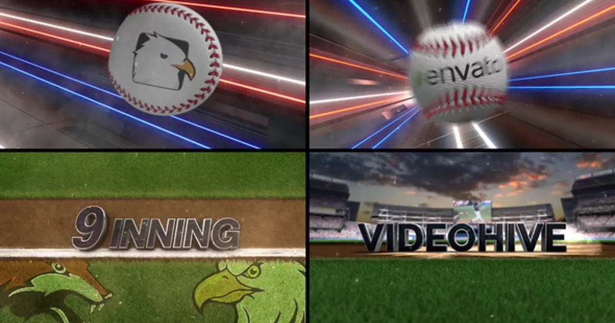 棒球击打logo标志揭示AE模版Baseball Logo Reveal插图