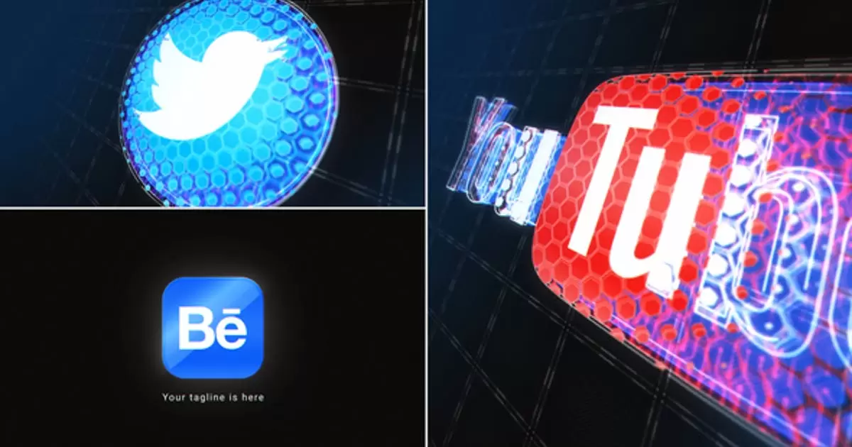 技术小球组成logo标志揭示AE模版Technology Logo Reveal
