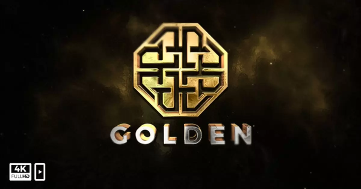 金色立体三维结构logo标志标题AE模版Gold Logo Title插图