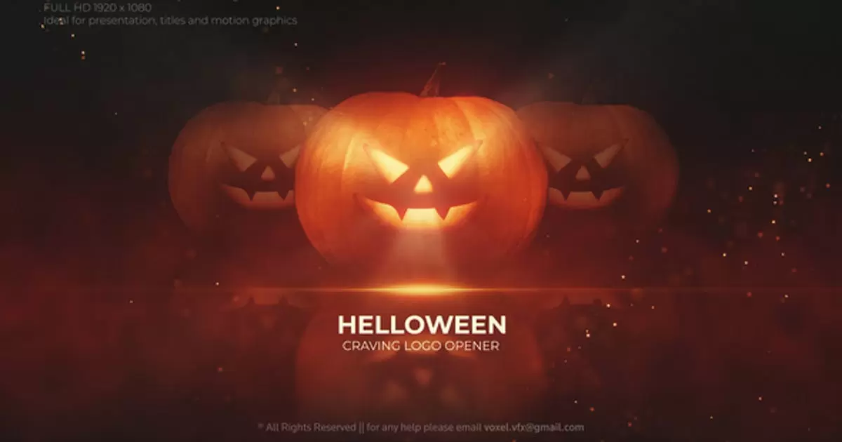 南瓜Helloween标志开启器AE模版Pumpkin Helloween Logo Opener插图