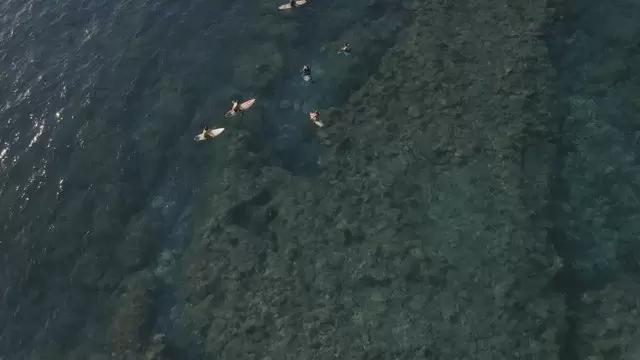 冲浪者在海面休闲航拍视频素材插图