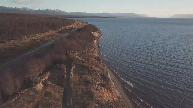 阿根廷火地岛的海岸线航拍视频素材插图