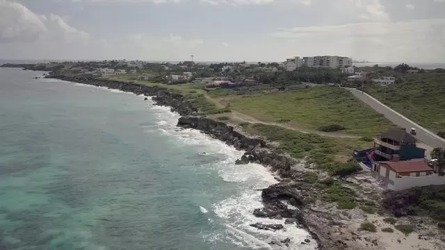 景观绿色海岸线航拍视频素材插图