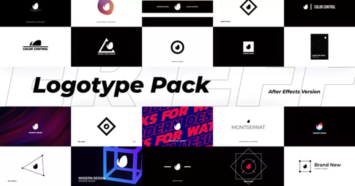 抽象Logotype包装排版动画AE模版Abstract Logotype Pack插图