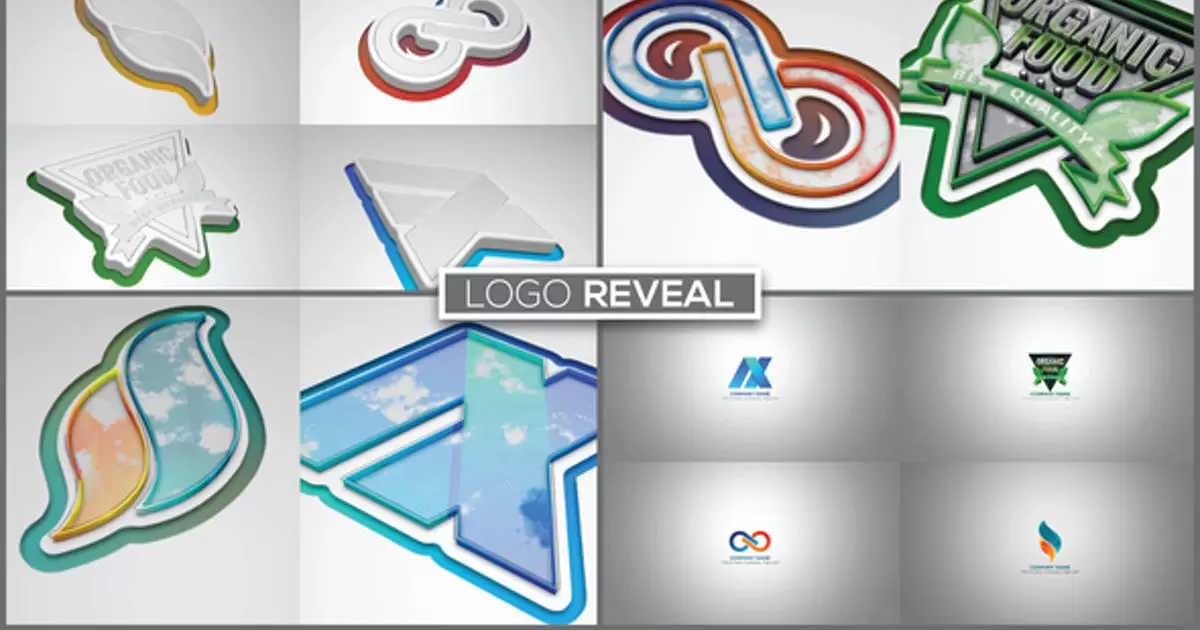 挤压3d动画logo标志显露AE模版Extrusion Logo Reveal插图