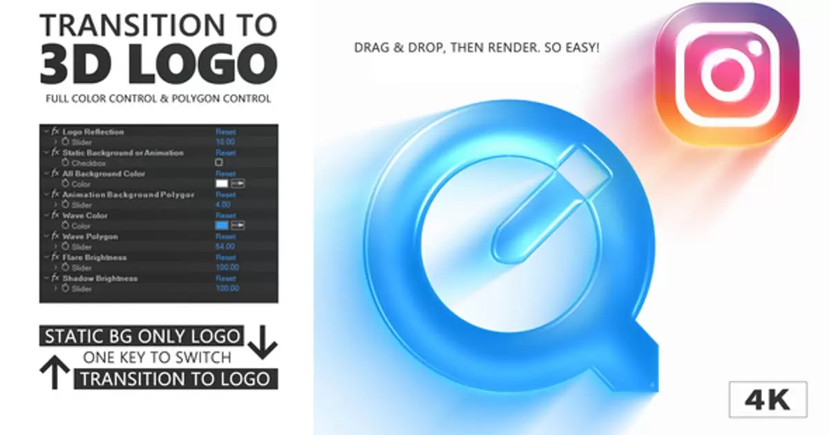 干净的3D徽标显示AE模版Clean 3D Logo Reveal插图
