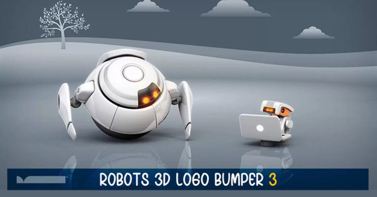 机器人3D标志保险杠III AE模版Robots 3D Logo Bumper III插图