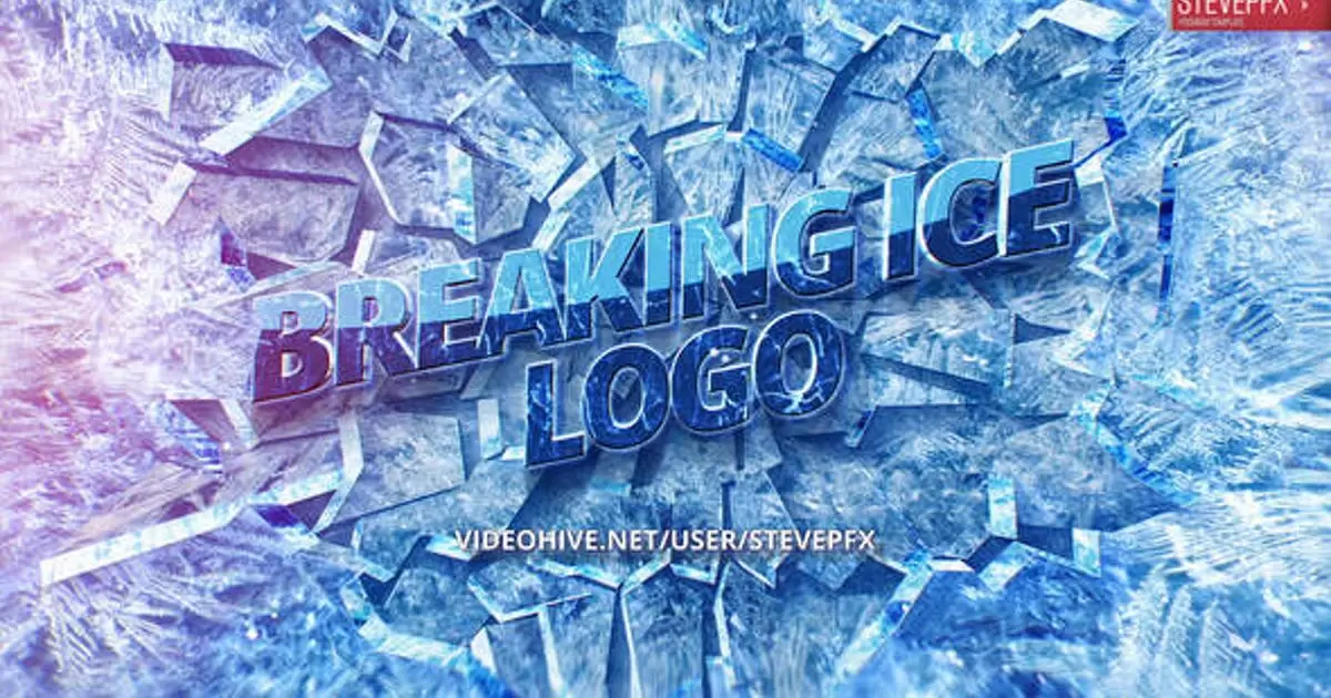 破冰超酷寒冷logo标志AE模版Breaking Ice Logo插图