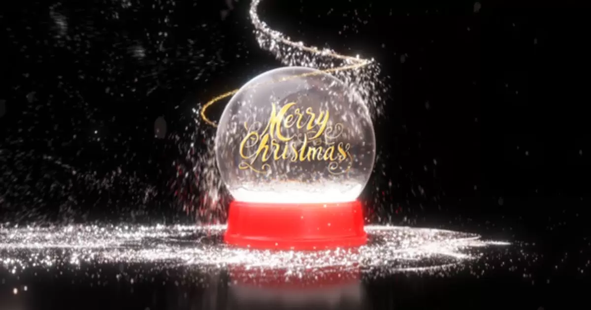 圣诞节水晶球logo雪球标志AE模版Snow Globe Logo插图