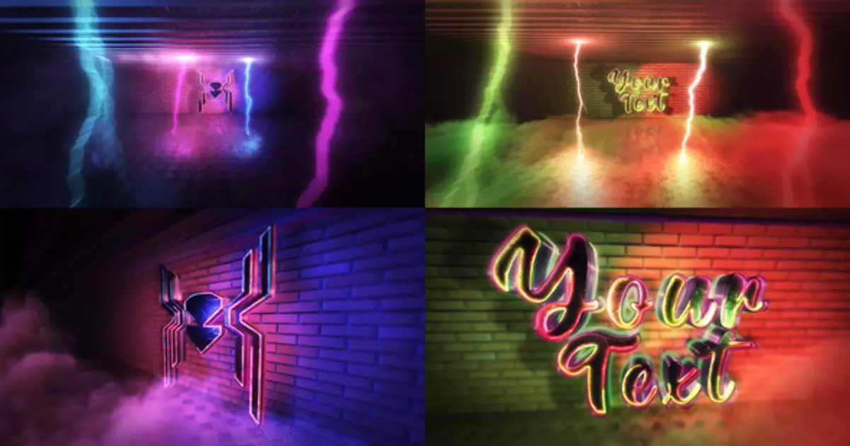 超级霓虹灯雷电放射logo标志AE模版Super Neon Logo插图 超级霓虹灯雷电放射logo标志AE模版Super Neon Logo插图