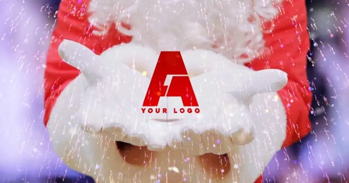 圣诞老人手捧节日logo标志AE模版Christmas Logo插图