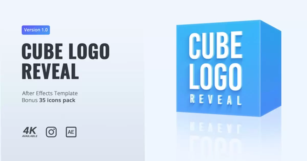 立方体盒子logo标志显露AE模版Cube Logo Reveal插图