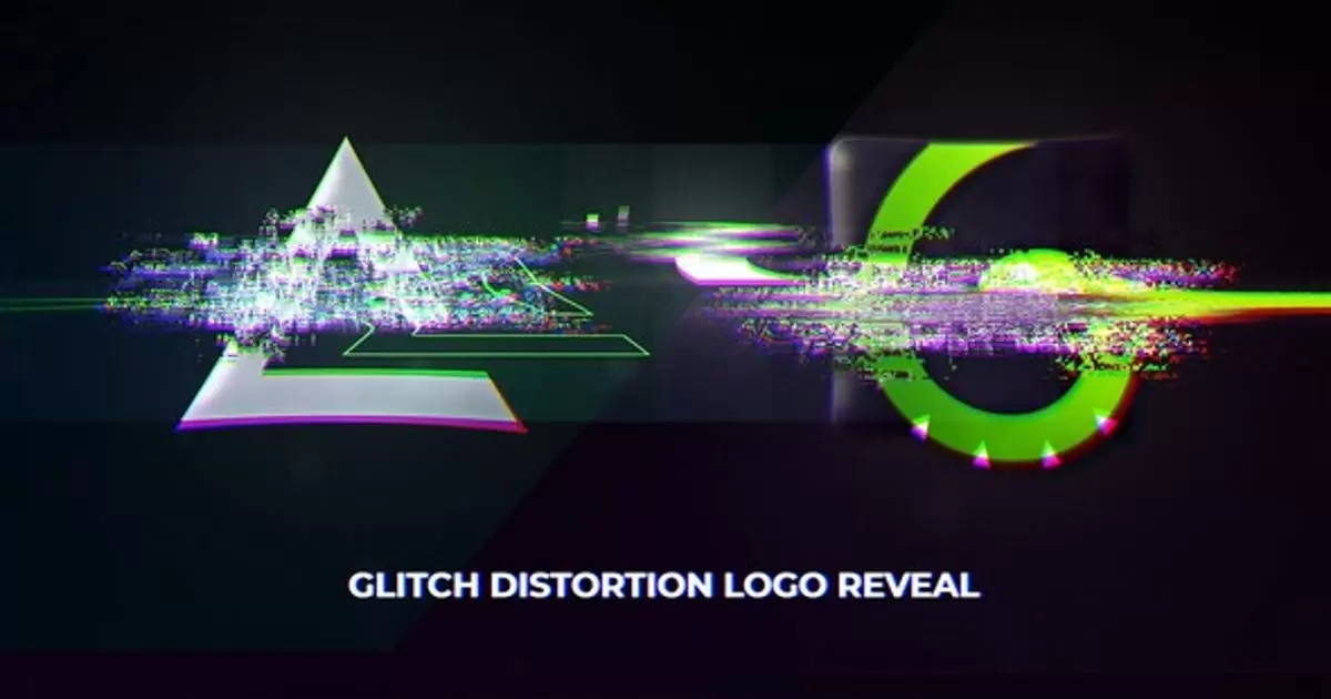 毛刺信号干扰金属标志揭示AE模版Glitch Distortion Logo Reveal插图