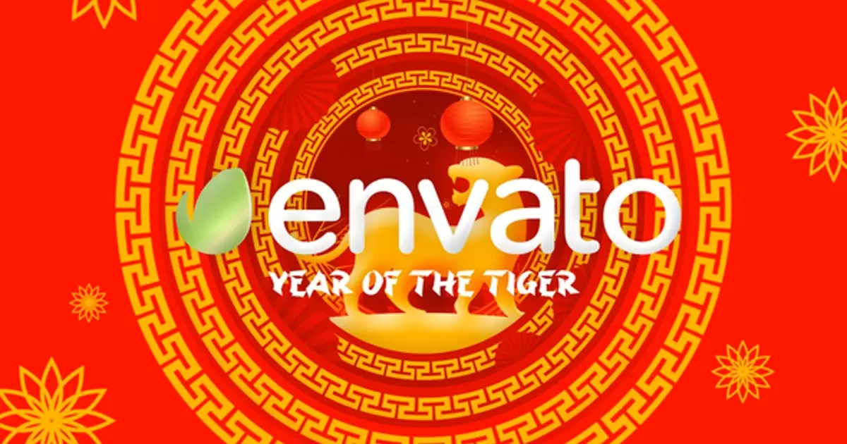 农历新年春节中国风logo标志AE模版Lunar New Year Logo插图