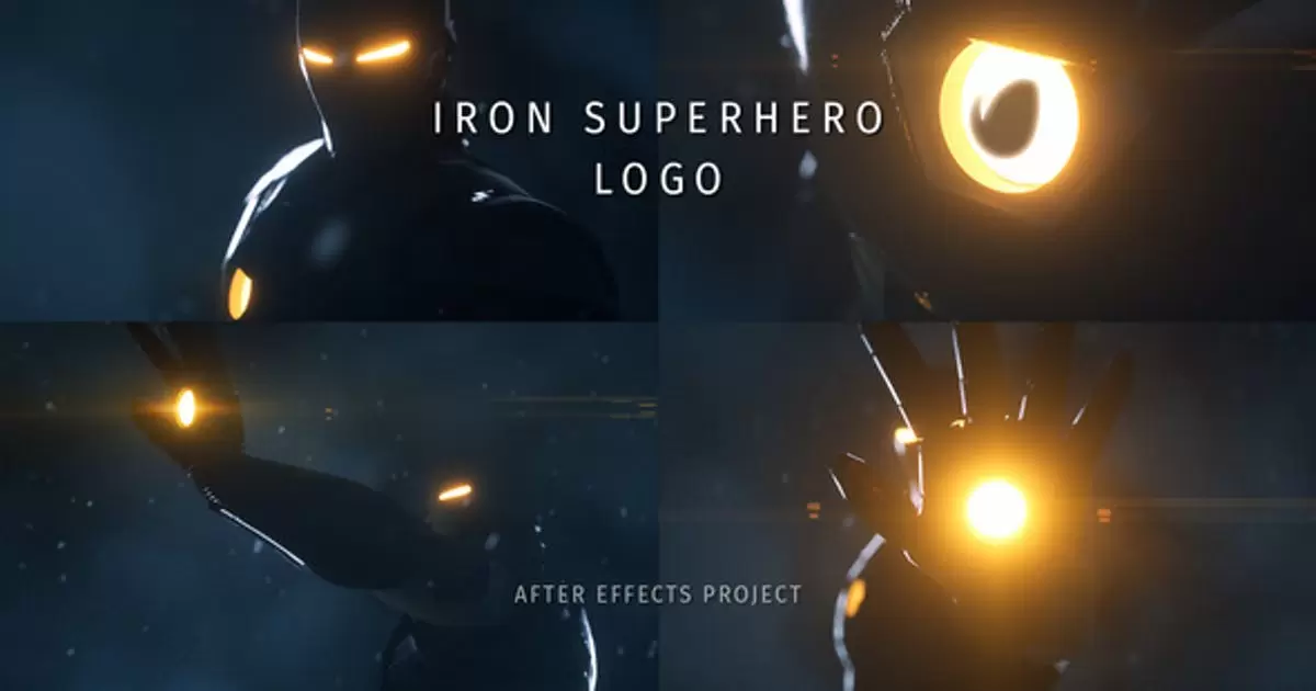 铁超级英雄电影logo标志AE模版Iron Superhero Logo插图