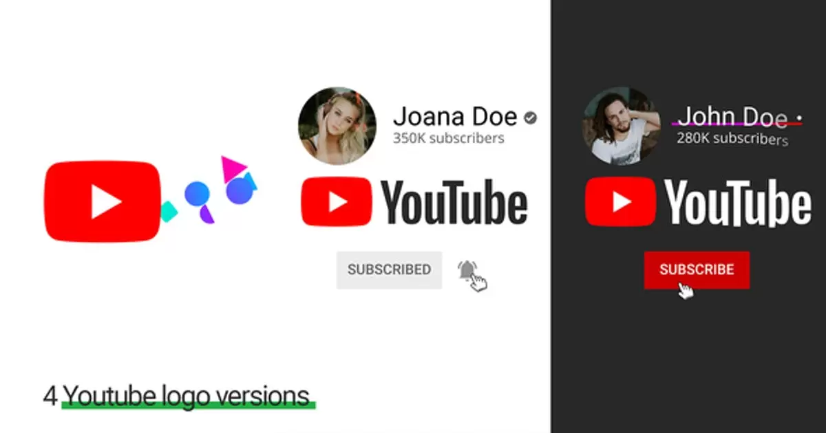 Youtube的logo订阅标志AE模版Youtube Logo Subscribe插图