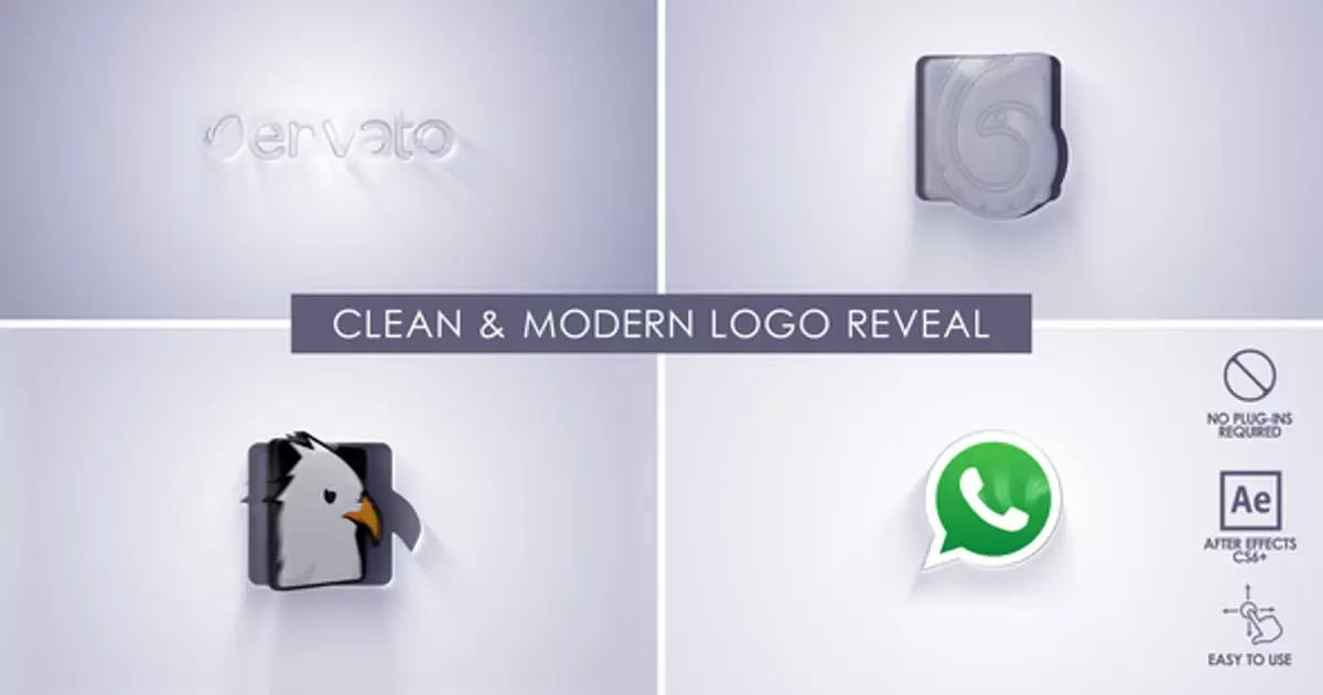 干净现代的logo标志揭示AE模版Clean & Modern Logo Reveal插图