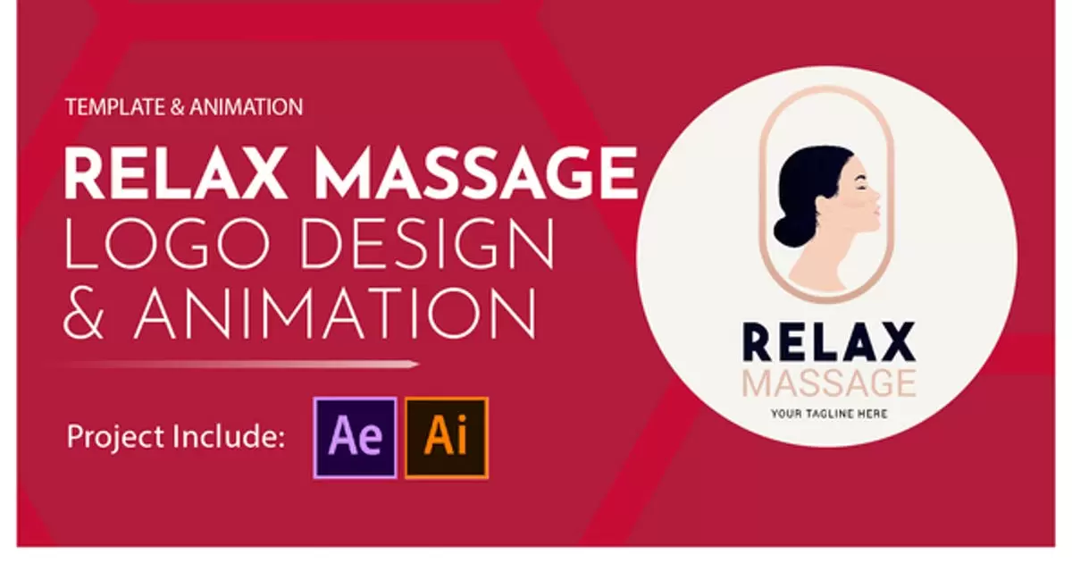 按摩spa标志设计和动画AE模版Relax Massage Logo Design and Animation插图