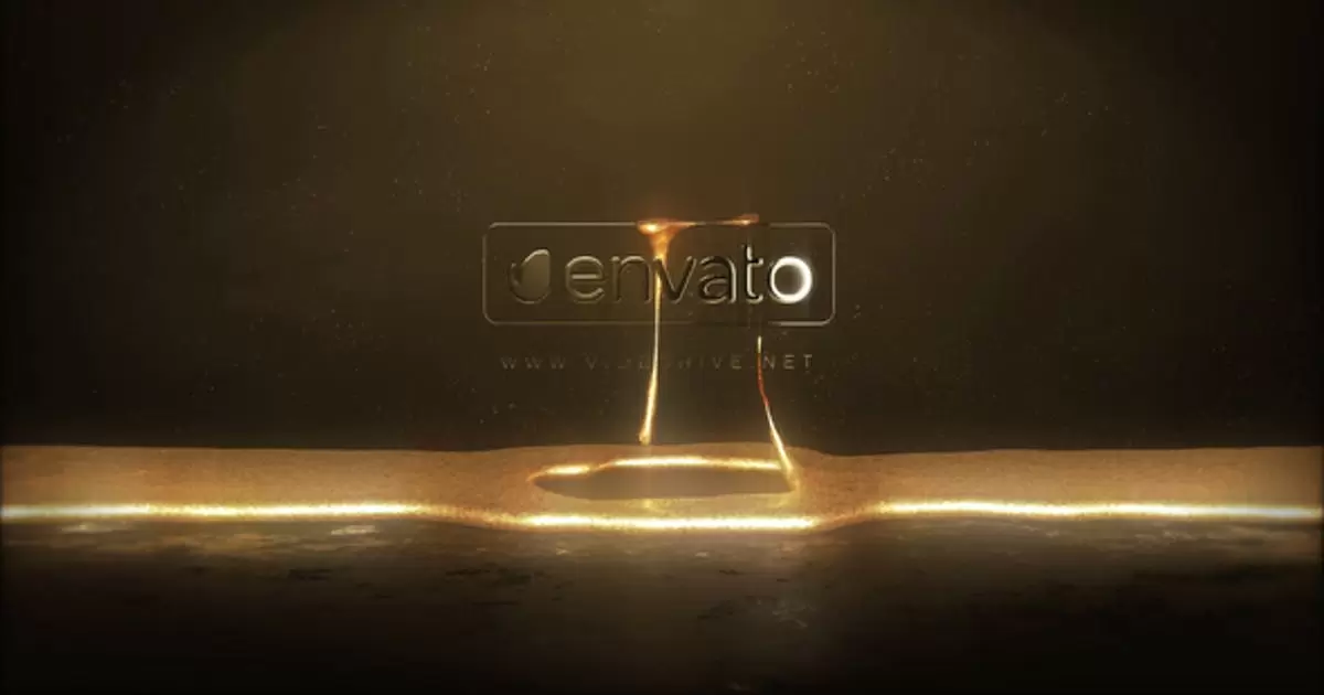 金色液体流动组成logo标志AE模版Gold Liquid Logo插图