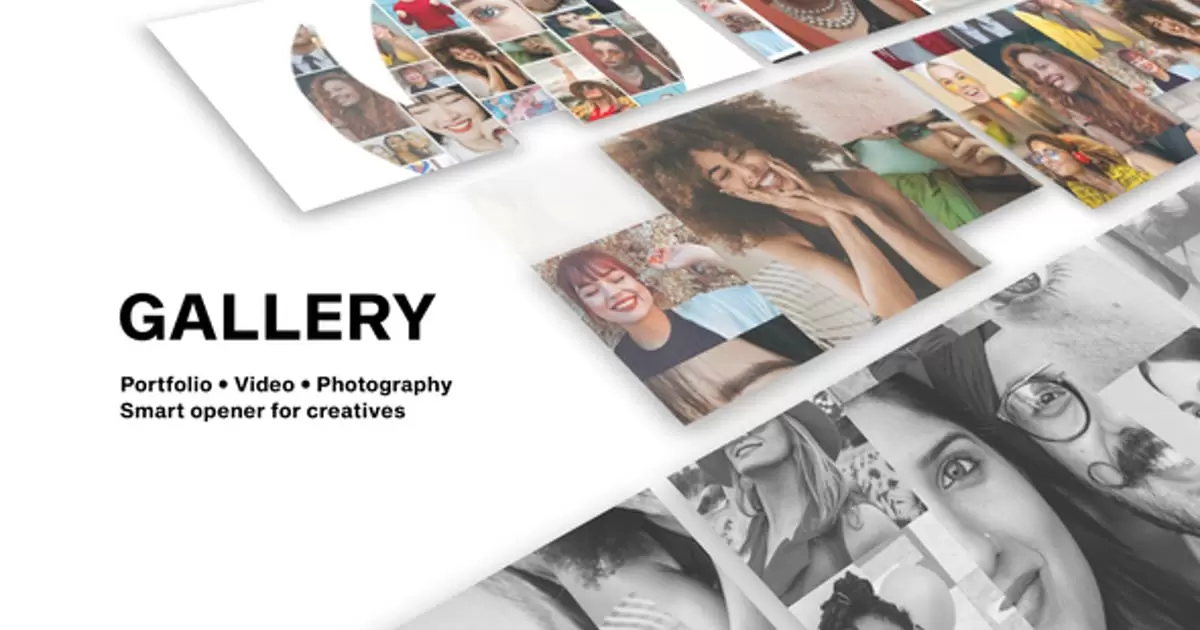 照片和视频标志汇聚logo揭示AE模版Gallery – Photo And Video Logo Reveal插图