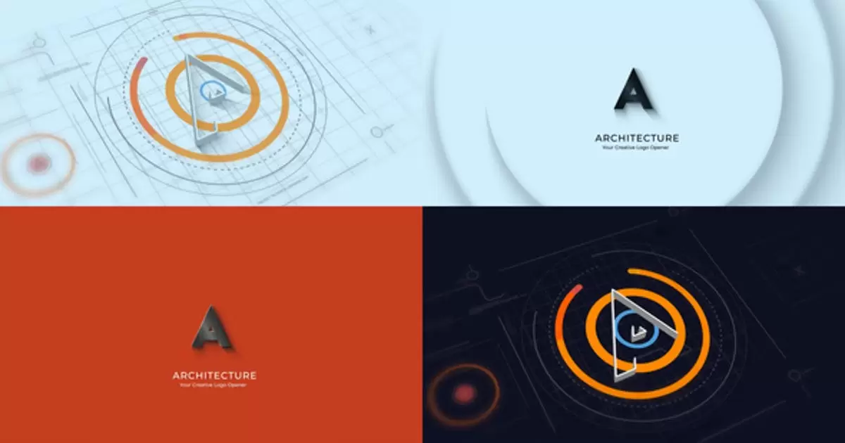 建筑设计师构建3D标志AE模版Architectures 3D Logo插图