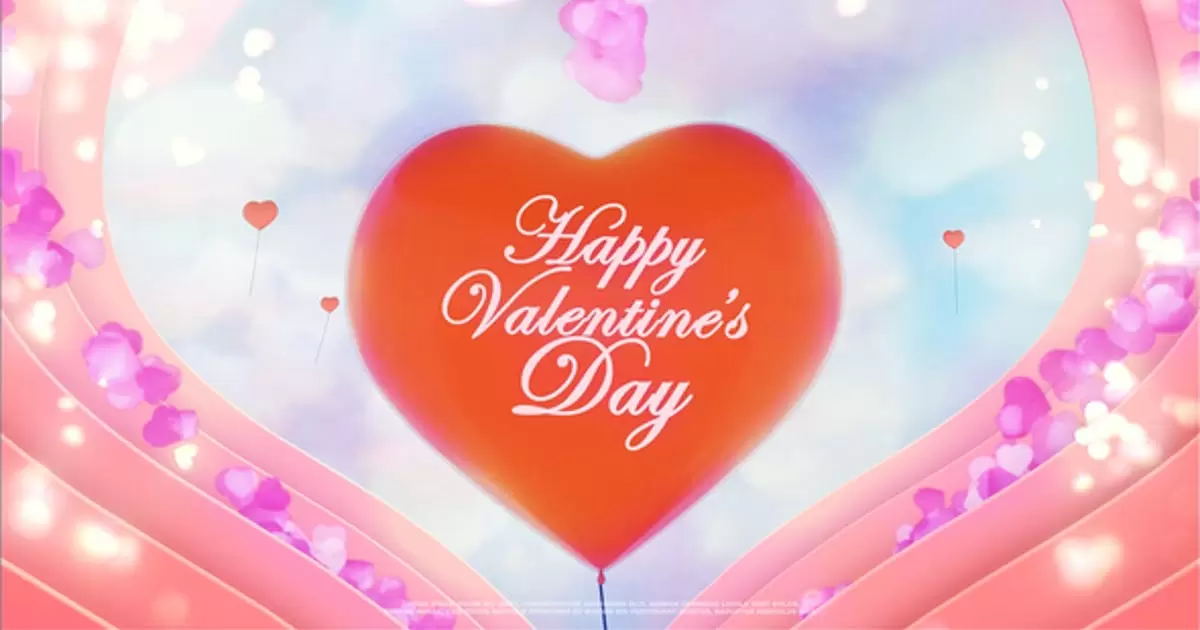 情人节心形logo标志AE模版Valentine’s Day Logo插图